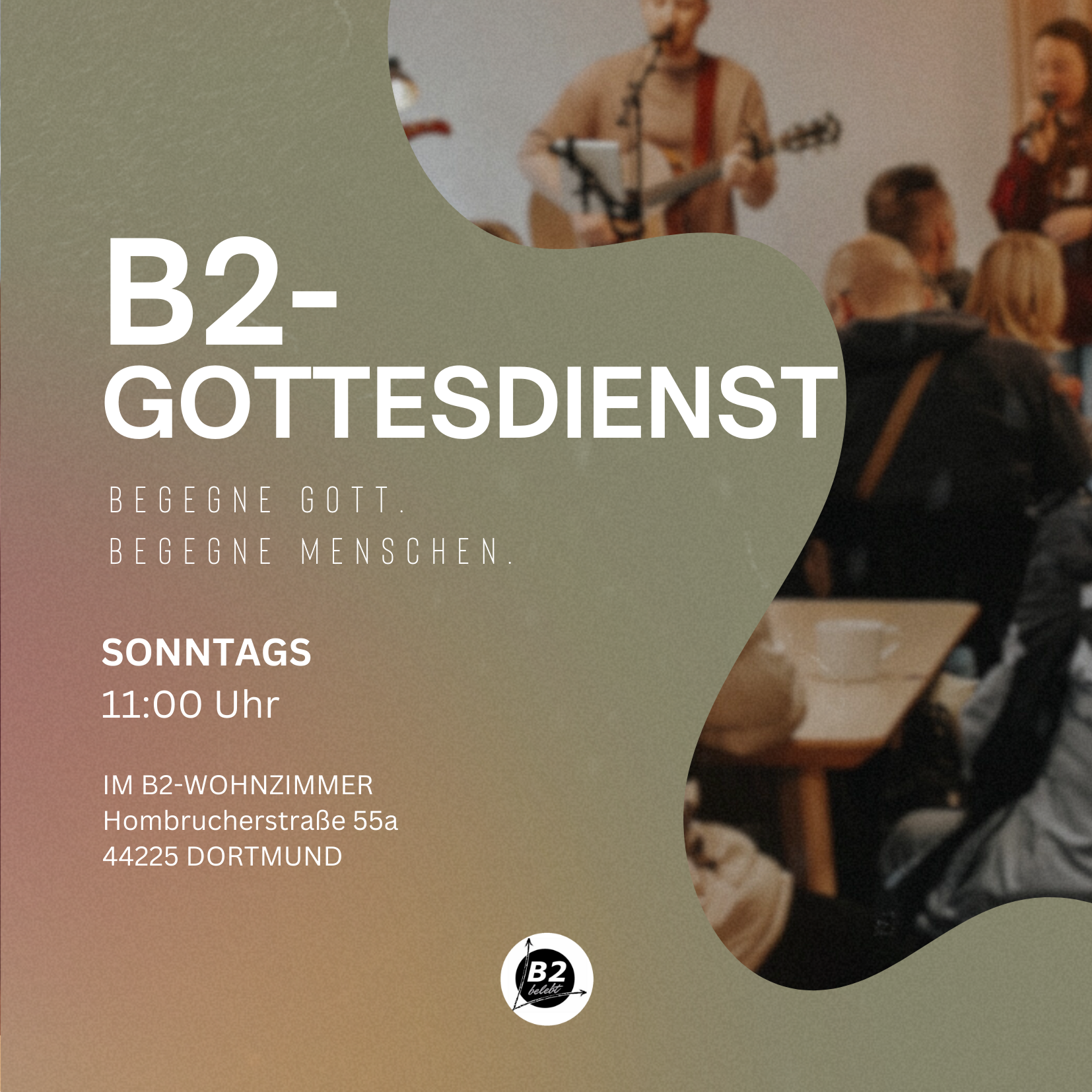 Einladung zu den Gottesdiensten Sonntags um 11 Uhr in der Hombrucherstraße 55a